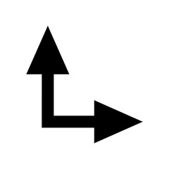 flat design arrow pointing opposite ways icon vector illustration
