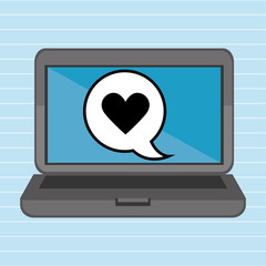 laptop with heart isolated icon design, vector illustration  graphic 