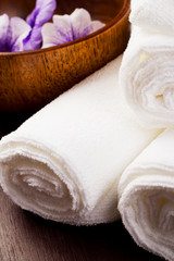 Fototapeta na wymiar white towels closeup
