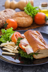Sandwich and french fries