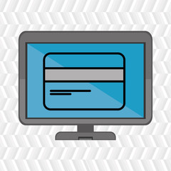 laptop with credit card isolated icon design, vector illustration  graphic 