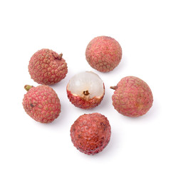 Lichi, isolated on white background.