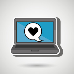 laptop with heart isolated icon design, vector illustration  graphic 