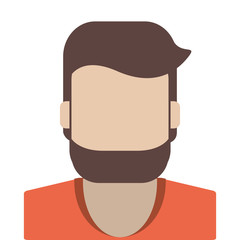 flat design faceless man portrait icon vector illustration