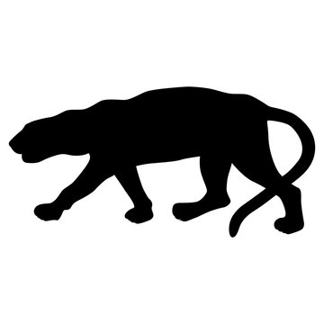 leopard  a black silhouette vector illustration