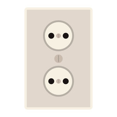 flat design power outlet icon vector illustration