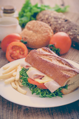 Sandwich and french fries