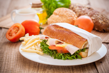 Sandwich and french fries