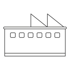 flat design factory building icon vector illustration