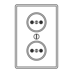 flat design power outlet icon vector illustration