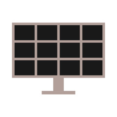 flat design solar panel icon vector illustration