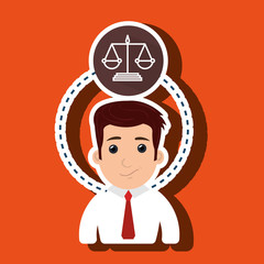 man and justice isolated icon design, vector illustration  graphic 