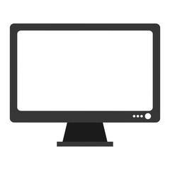 flat design computer monitor icon vector illustration