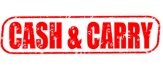 Cash&carry on the white background, red illustration