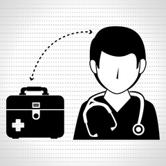 nurse man and first aid kit isolated icon design, vector illustration  graphic 