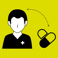 nurse man and medicine isolated icon design, vector illustration  graphic 