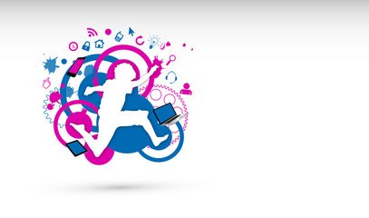 bambino, saltare, cromoterapia, gioco, giocare © xyz+