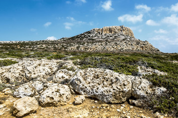 View of the cliffs of Cape Greco . Cyprus.