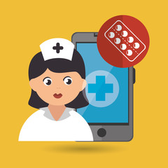 nurse and lab isolated icon design, vector illustration graphic
