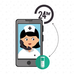 nurse 24-hour health lab isolated icon design, vector illustration  graphic 