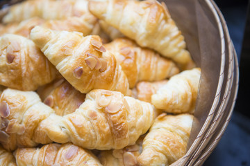 fresh croissant bread from oven