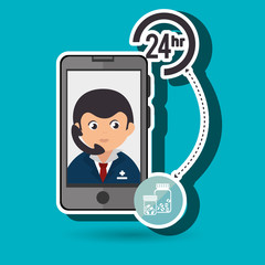 24-hour health drugstore isolated icon design, vector illustration  graphic 