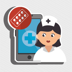 nurse and lab isolated icon design, vector illustration graphic