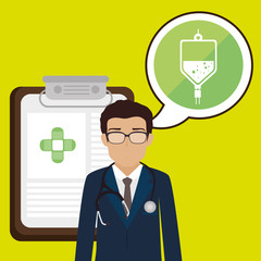 doctor stethoscope specialist history clinic vector illustration icon