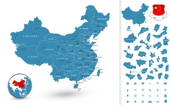Map of China with regions