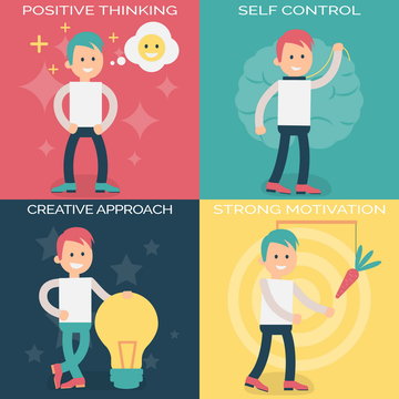Psychology terms illustrations for personal and professional growth
