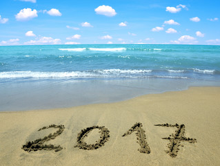 Written 2017 on the beach. Concept of New Year.