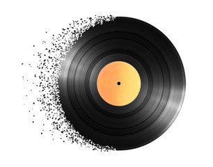 Obraz premium Vinyl record disintegration - Disco in vinile disintegrato