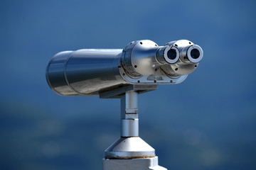 Sightseeing binoculars on the tower of Akhun