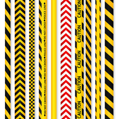 Yellow with black police line and danger tapes.