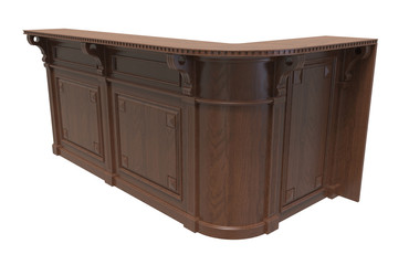wooden reception desk