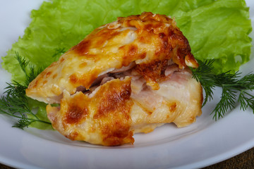Chicken breast baked with cheese