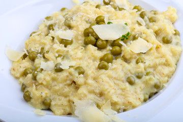 Risotto with green peas