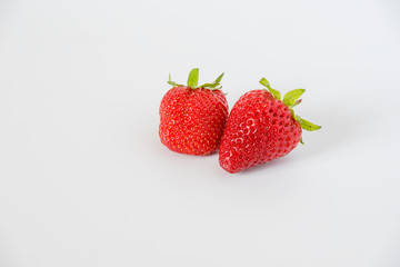 some Strawberry on a white background close up