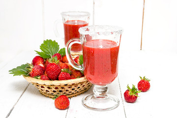 Strawberry puree with sugar. Summer treat