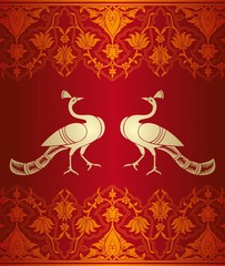 peacock, feathers ,wedding card design, royal India