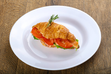 Croissant with salmon
