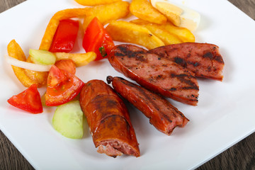 Grilled sausages