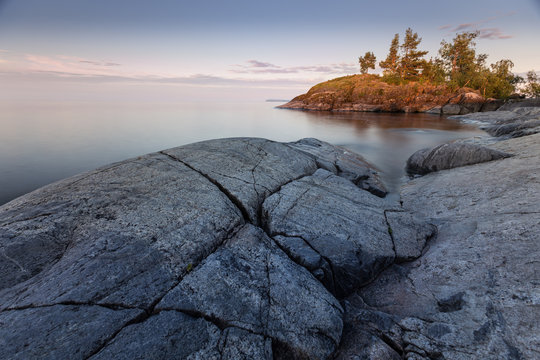 Stones at Ladoga Lake in Karelia, Russia