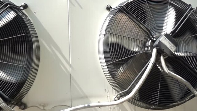 Slow rotating ventilation fan.