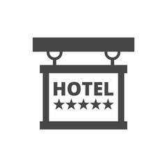 Hotel Signboard Vector Icon