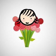 girl woman flower
