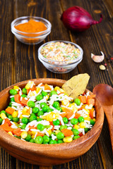 Risotto with Vegetables, Carrots, Peas