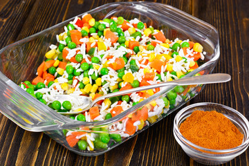 Risotto with Vegetables, Carrots, Peas