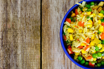Risotto with Vegetables, Carrots, Peas and Chicken