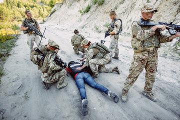 British special forces soldiers take part in military operation